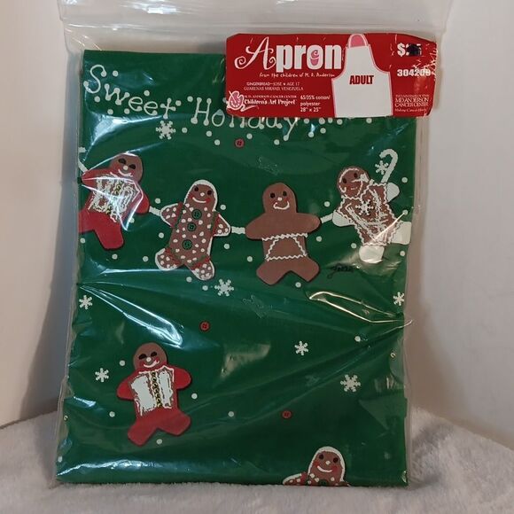 Green Gingerbread "Sweet Holiday Treat Adult Christmas Apron - Picture 6 of 6